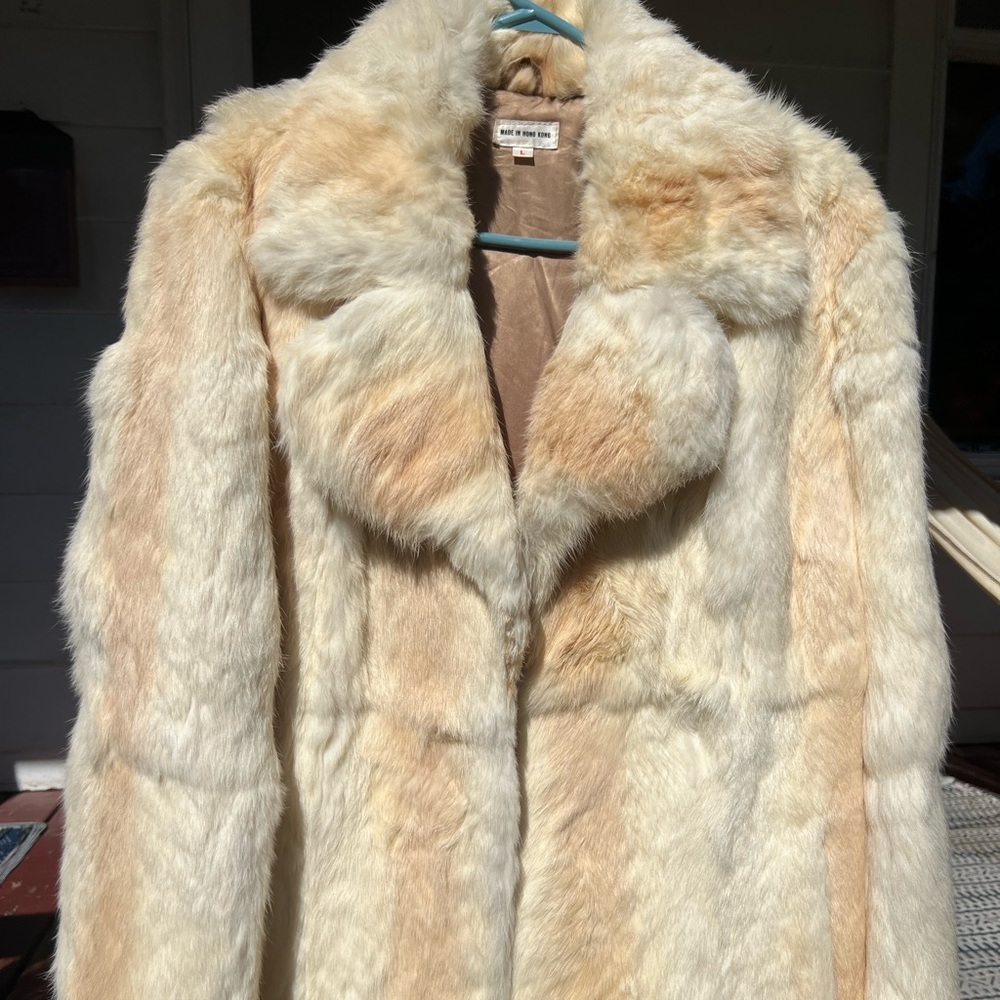 Vintage rabbit fur coat.